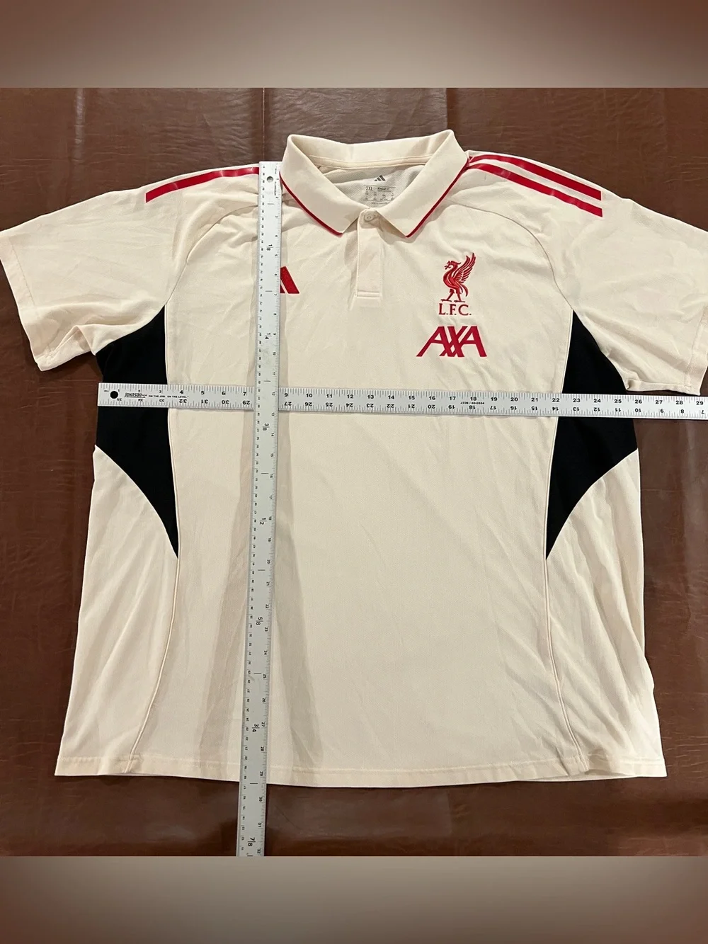 Adidas Liverpool FC Tiro 25 Competition Polo Shirt Cream JV6551 Mens Size 2XL